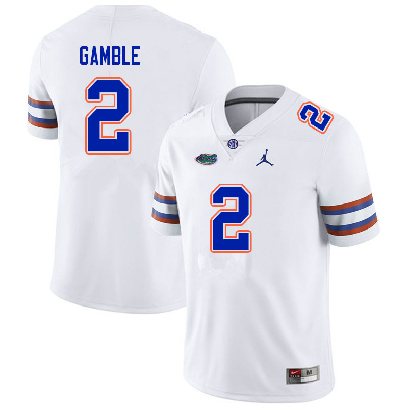 Men #2 Kemore Gamble Florida Gators College Football Jerseys Sale-White - Click Image to Close